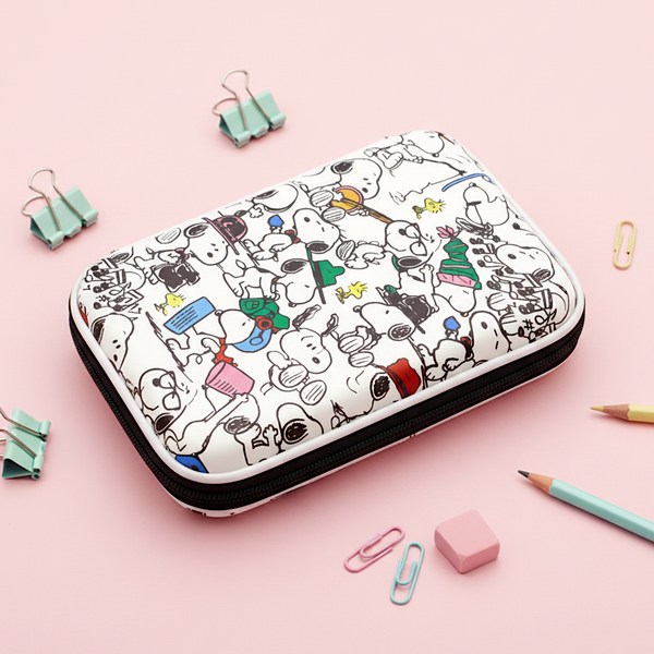 Peanuts Snoopy Hard Shell Pencil Case - Busy Day