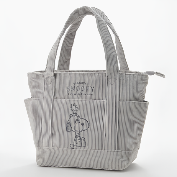 Peanuts Snoopy Corduroy Tote Bag - I Woke Up This Cute (4 Colors)