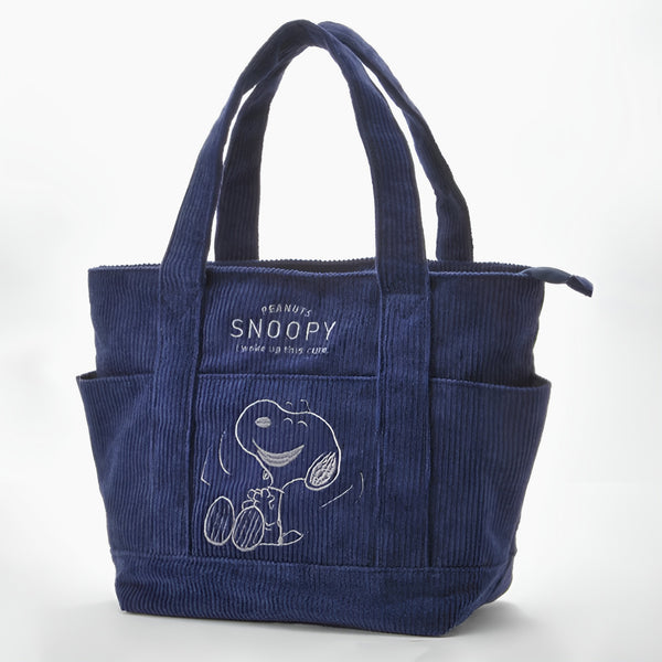 Peanuts Snoopy Corduroy Tote Bag - I Woke Up This Cute (4 Colors)