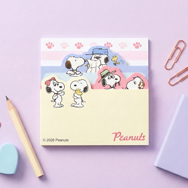 Peanuts Snoopy Die-Cut Sticky Notes - 4-Design Set - Pink - Limited Edition