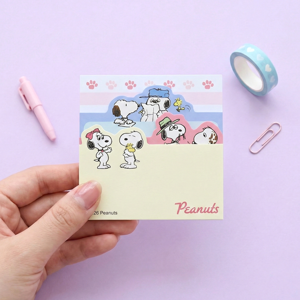 Peanuts Snoopy Die-Cut Sticky Notes - 4-Design Set - Pink - Limited Edition