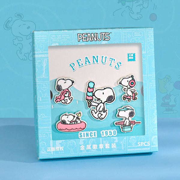 Peanuts Snoopy Enamel Pins - Boxed Set of 5 - Pink