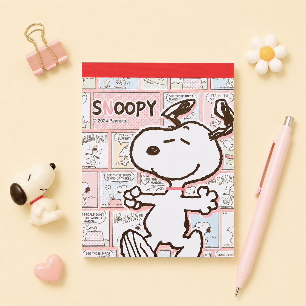 Peanuts Snoopy Memo Pad - Vintage Comics - Limited Edition