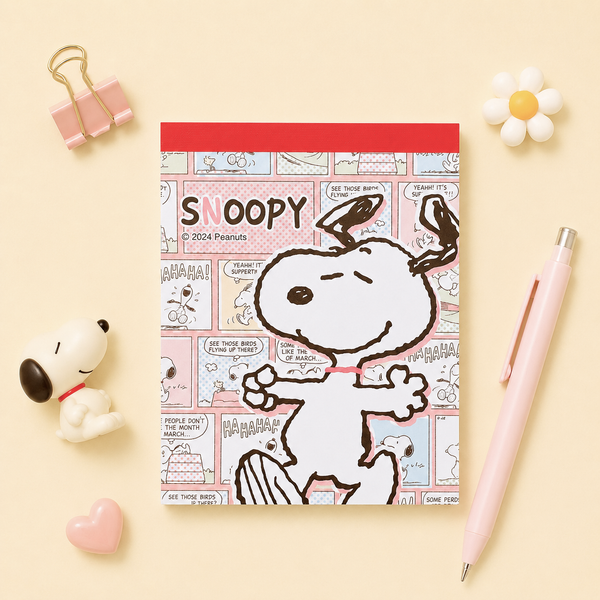 Peanuts Snoopy Memo Pad - Vintage Comics - Limited Edition