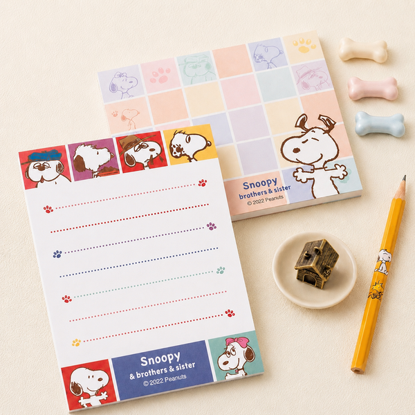 Peanuts Snoopy Memo Pad - Snoopy & Family - Limited Edition