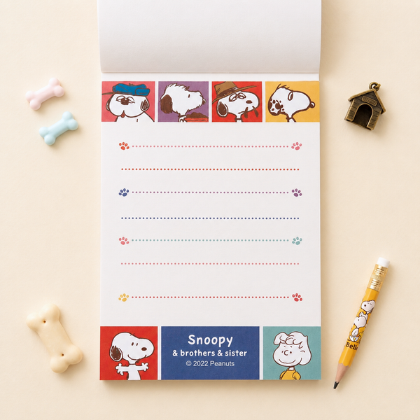 Peanuts Snoopy Memo Pad - Snoopy & Family - Limited Edition