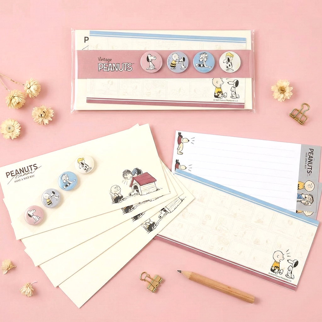 Snoopy Mini Letter Set - Vintage - Comic Strip | Kawaii Pen Shop
