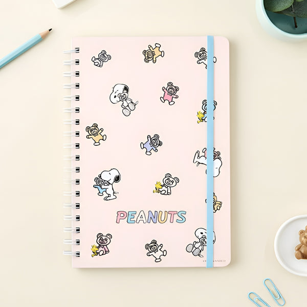 Peanuts Snoopy Notebook - Snoopy & Bears - Pink | Kawaii Pen Shop