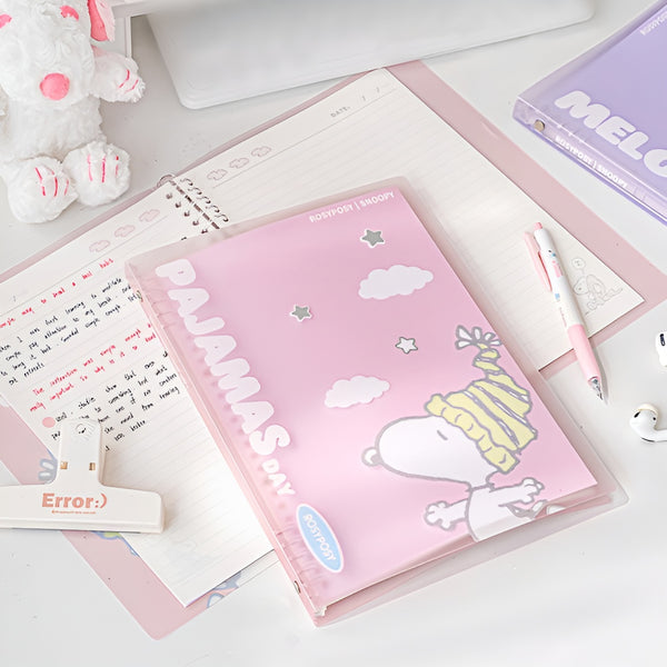 Peanuts Snoopy Rosy Posy B5 Binder Notebook