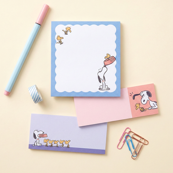 Peanuts Snoopy Sticky Notes Set - Vintage Series - Snoopy & Woodstock
