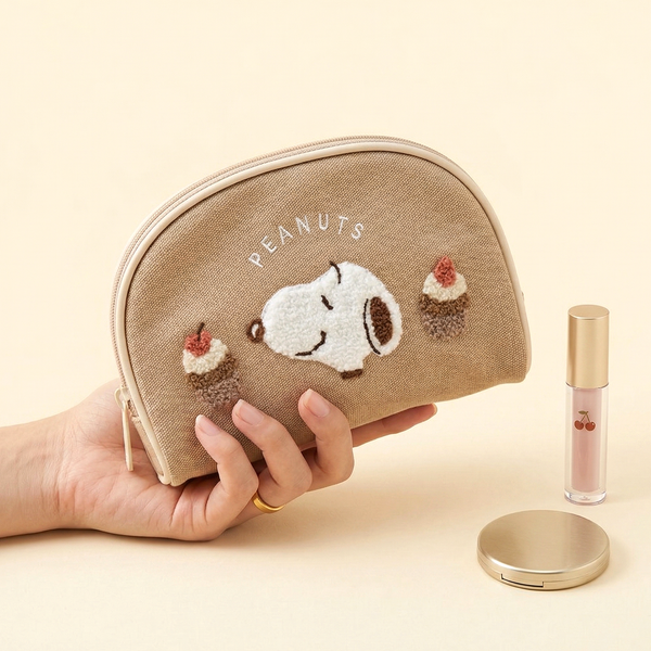 Snoopy Embroidered Cosmetic Bag