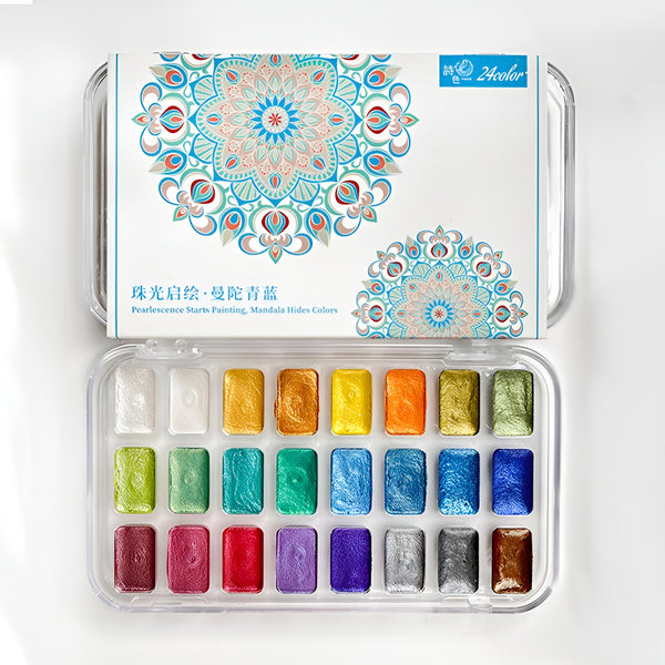 Pearlescent Dreams Watercolor Palette - 24 Color Set