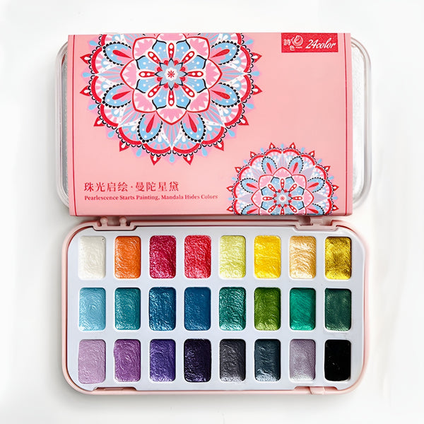 Pearlescent Dreams Watercolor Palette - 24 Color Set