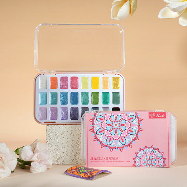 Pearlescent Dreams Watercolor Palette - 24 Color Set