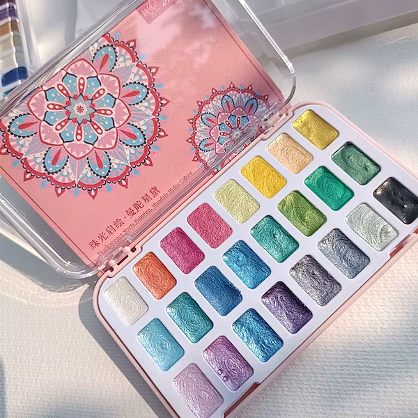 Pearlescent Dreams Watercolor Palette - 24 Color Set
