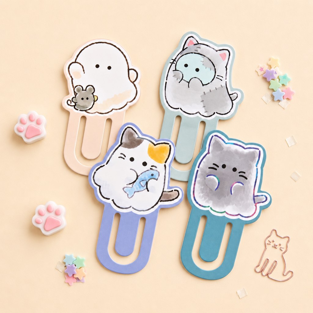 Peek-a-Boo Kitty Bookmark Clips