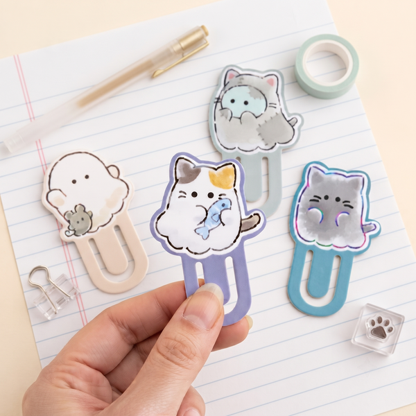 Peek-a-Boo Kitty Bookmark Clips