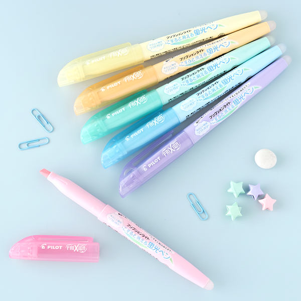 Pilot FriXion Soft Pastel Color Erasable Highlighters - 6 Color Set