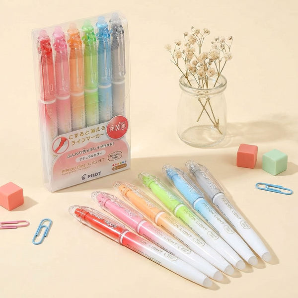 Pilot Frixion Light Natural Color Erasable Highlighters - 6 Color Set - NEW COLORS