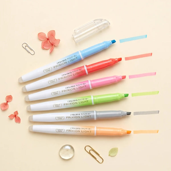 Pilot FriXion Erasable Highlighters - Light Natural Colors - Set of 6