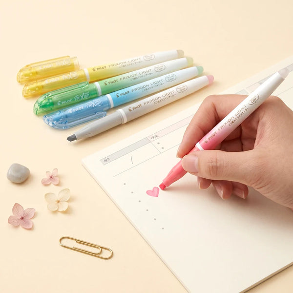 Pilot FriXion Erasable Highlighters - Light Natural Colors - Set of 6