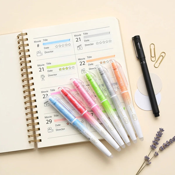 Pilot FriXion Erasable Highlighters - Light Natural Colors - Set of 6