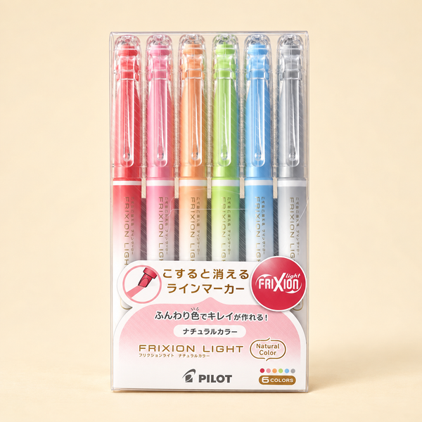 Pilot FriXion Erasable Highlighters - Light Natural Colors - Set of 6