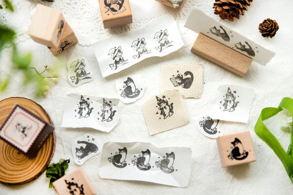 Playful Cat Wooden Stamps