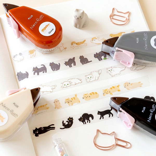 Plus Neko Rush Cat Transfer Tape Roller