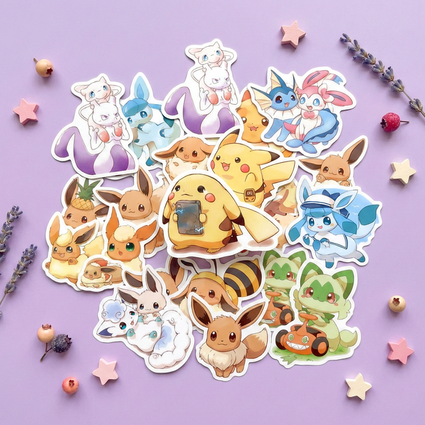 Pokémon Chibi Stickers - Set of 60