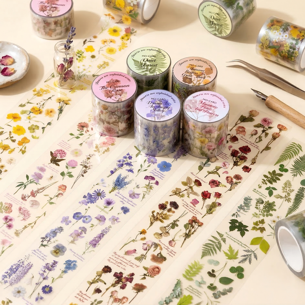 Pressed Flower Clear Masking Tape - Extra Large