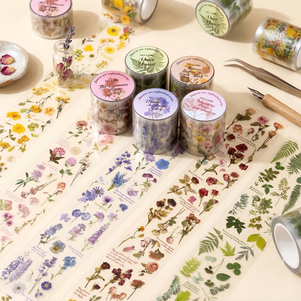 Pressed Flower Clear Masking Tape - Extra Large