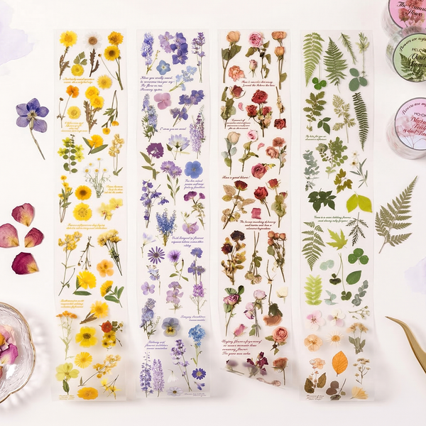 Pressed Flower Clear Masking Tape - Extra Large