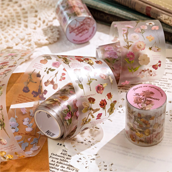 Pressed Flower Clear Masking Tape - Extra Large