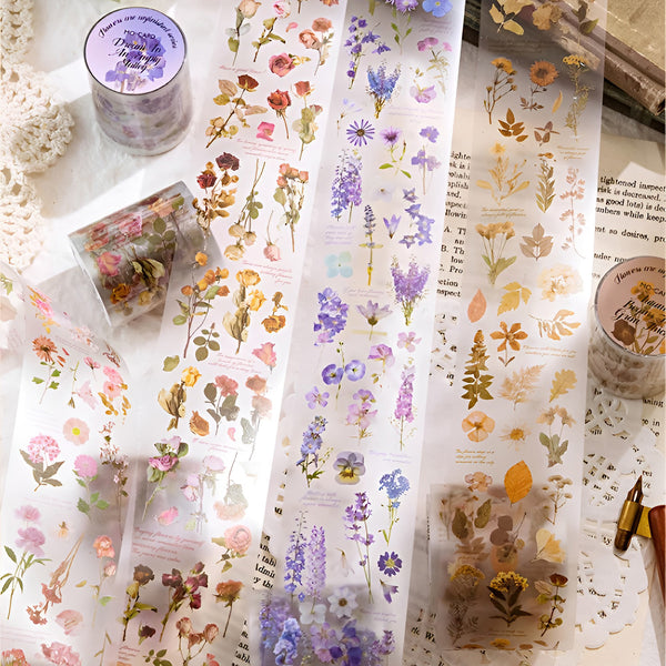 Pressed Flower Clear Masking Tape - Extra Large