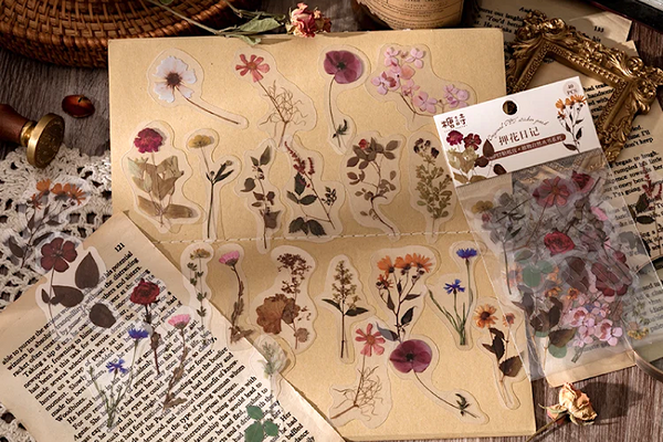 Pressed Flower Garden Stickers (8 types)