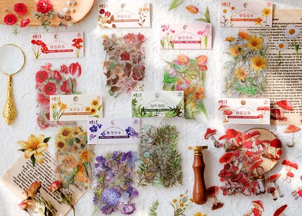 Pressed Flower Garden Stickers (8 types)