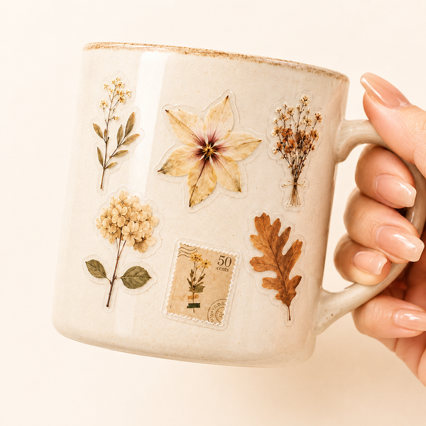 Pressed Flower Sticker Pack – Vintage Autumn