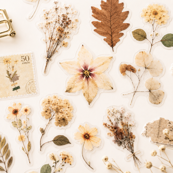 Pressed Flower Sticker Pack – Vintage Autumn