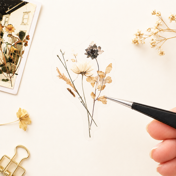Pressed Flower Sticker Pack – Vintage Autumn