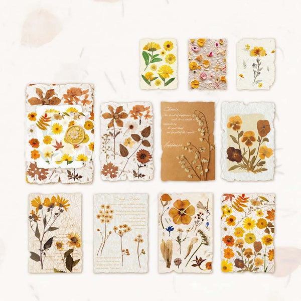 Pressed Flowers Vintage Decorative Paper Set