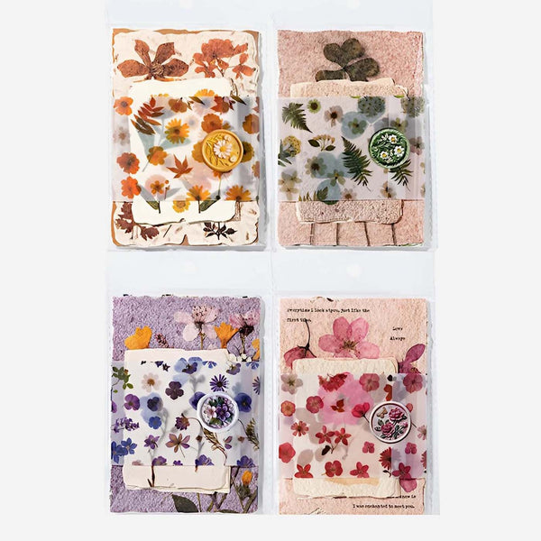 Pressed Flowers Vintage Decorative Paper Set
