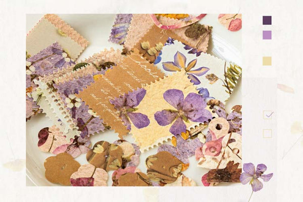 Pressed Flowers Vintage Decorative Paper Set