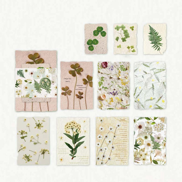 Pressed Flowers Vintage Decorative Paper Set