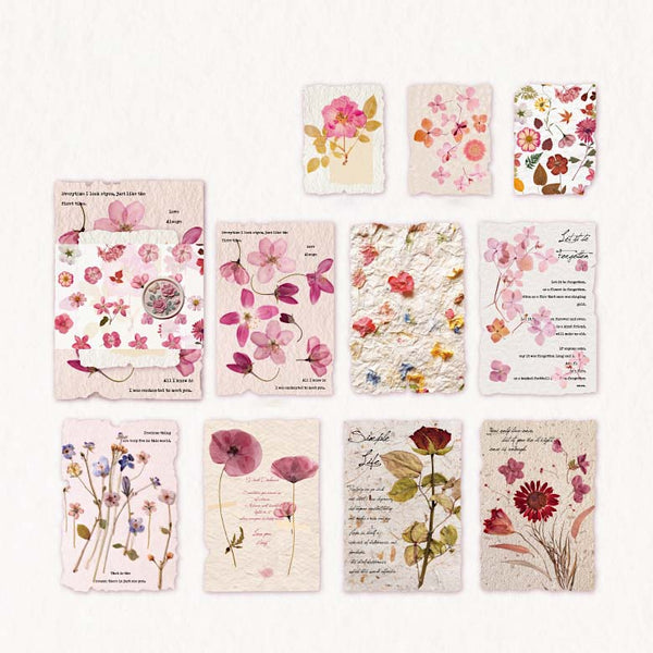 Pressed Flowers Vintage Decorative Paper Set