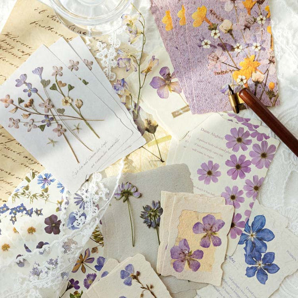 Pressed Flowers Vintage Decorative Paper Set