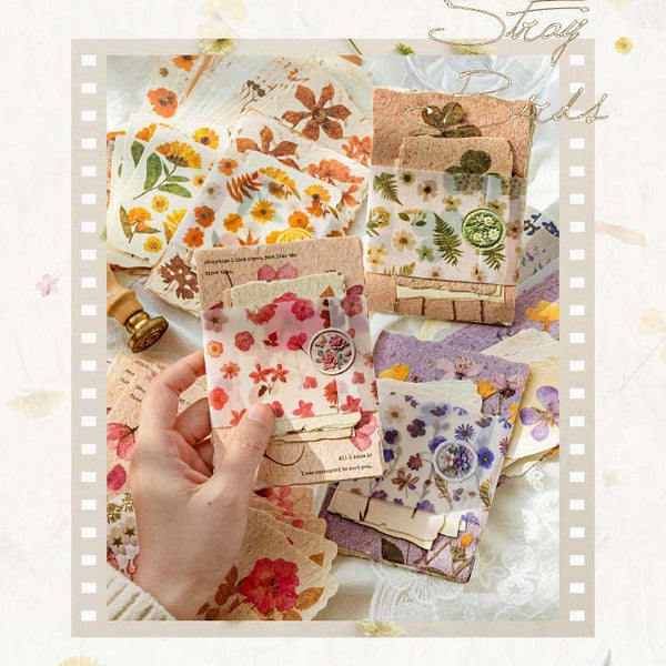 Pressed Flowers Vintage Decorative Paper Set