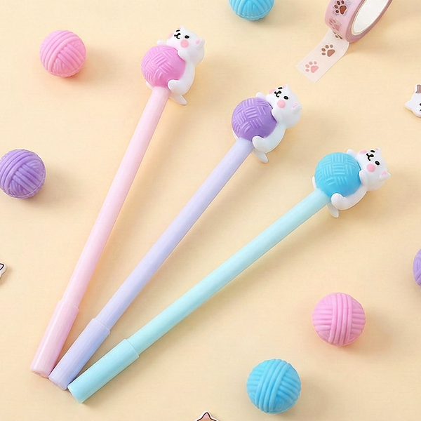 Purr-fectly Yarn-tangled Cat Gel Pen