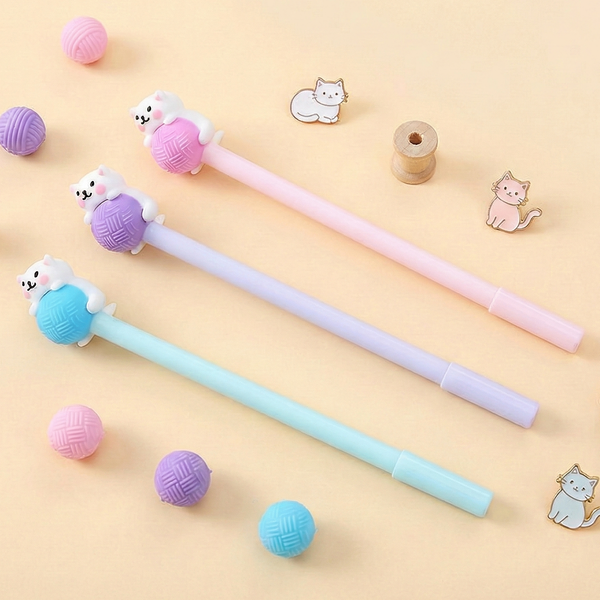 Purr-fectly Yarn-tangled Cat Gel Pen