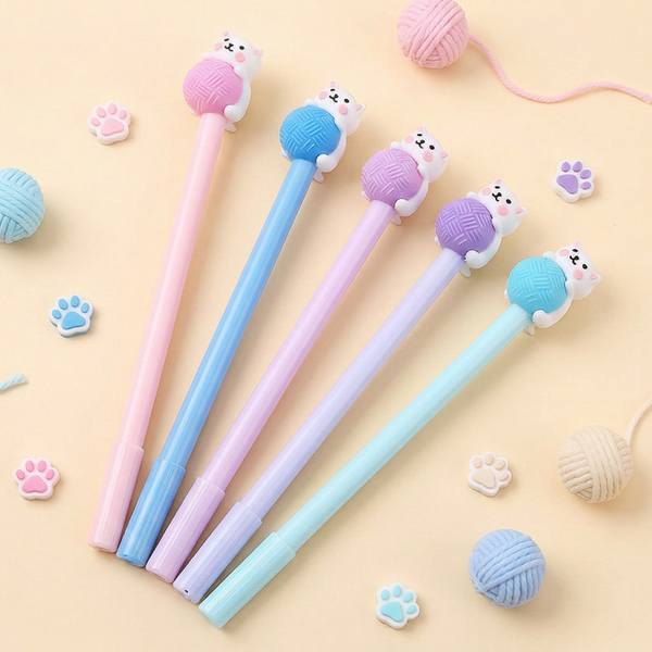 Purr-fectly Yarn-tangled Cat Gel Pen